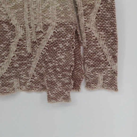 Knox Rose Ombre Cream Tan Rose Striped Knit Scoop Neck Side Slit‎ Sweater Small - Picture 4 of 13